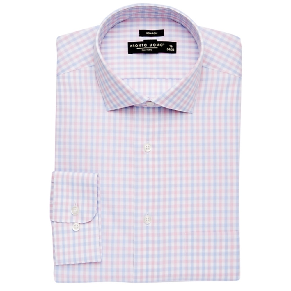 Pronto Uomo Pink Check Dress Shirt